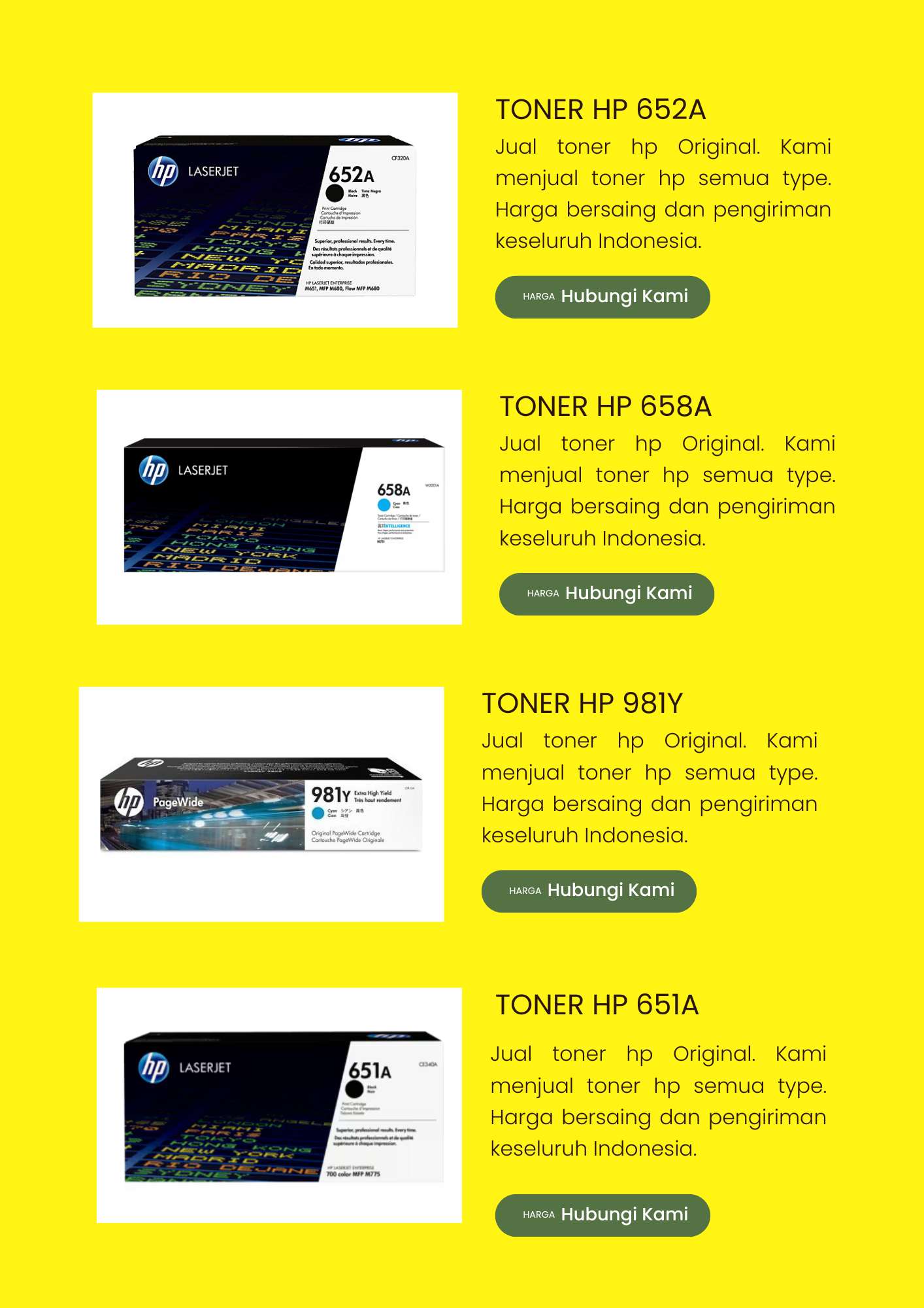 jual tinta printer hp